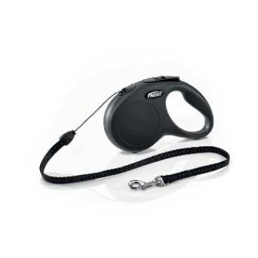 FLEXI Classic Long Κορδόνι Small Μαύρο Πτυσσόμενος Οδηγός 8m έως 20kg