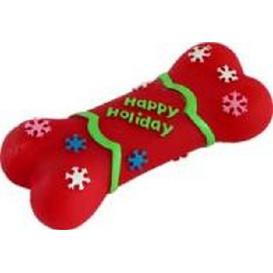 VINYL TOY FOR DOG HAPPY HOLIDAY BONE 18,8X7,8X4,2CM