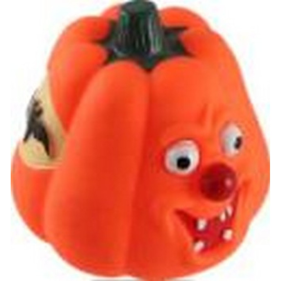 VINYL TOY FOR DOG SMILEY PUMPKIN Ø7,5X7,5CM