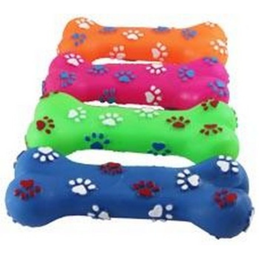VINYL TOY FOR DOG BONE PAWS 21X7,5X4,5CM