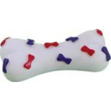 VINYL TOY FOR DOG WHITE BONE WITH BONES 9,5X3,5X2CM