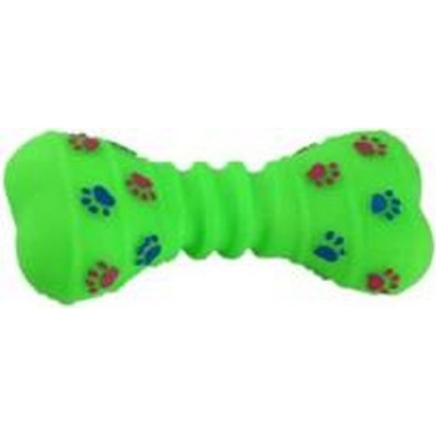 VINYL TOY FOR DOG PAW BONE GREEN 16X7X4,5CM