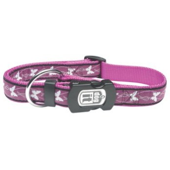 DOG IT ADJUSTABLE COLLAR SNAP BUTTERFLY PURPLE XL