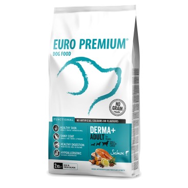 EURO PREMIUM ADULT ALL SIZES DERMA+ SALMON 2Kg