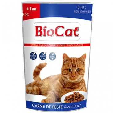 BIOCAT ADULT Κομματάκια Ψαριου σε Σάλτσα 100gr