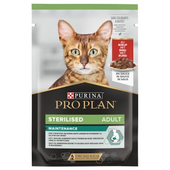PRO PLAN STERILIZED CAT Κομματάκια σε Σάλτσα με Βοδινό 85gr