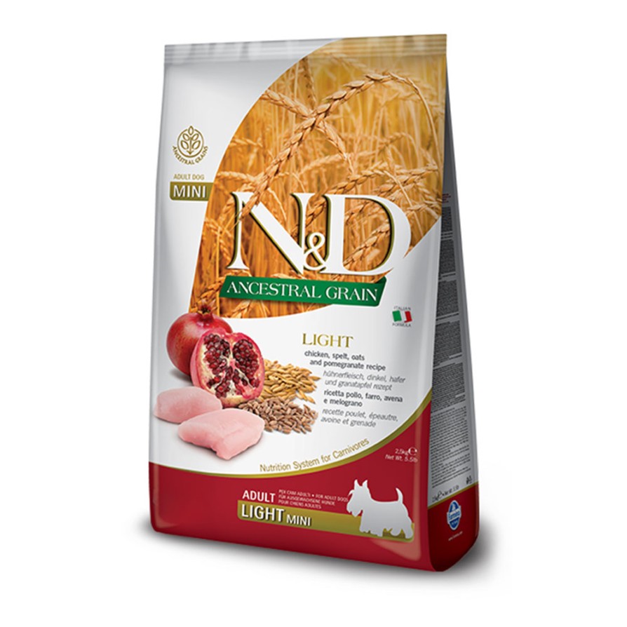 ND LG DOG CHICKEN & POMEGRANATE LIGHT MINI 2.5KG FARMINA