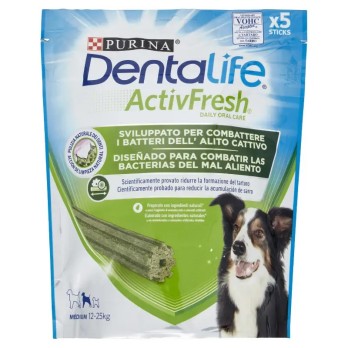 DENTALIFE ACTIVFRESH Medium Οδοντικό σνακ & καθαρή αναπνοή 115gr (5 sticks)