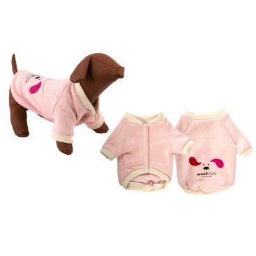 WOOF Ζακέτα φούτερ με χρατς ΡΟΖ XXL S1:48, S2:50, L:38