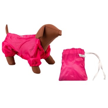 WOOF Μπουφάν αδιάβροχο σε τσαντάκι ΦΟΥΞΙΑ XL