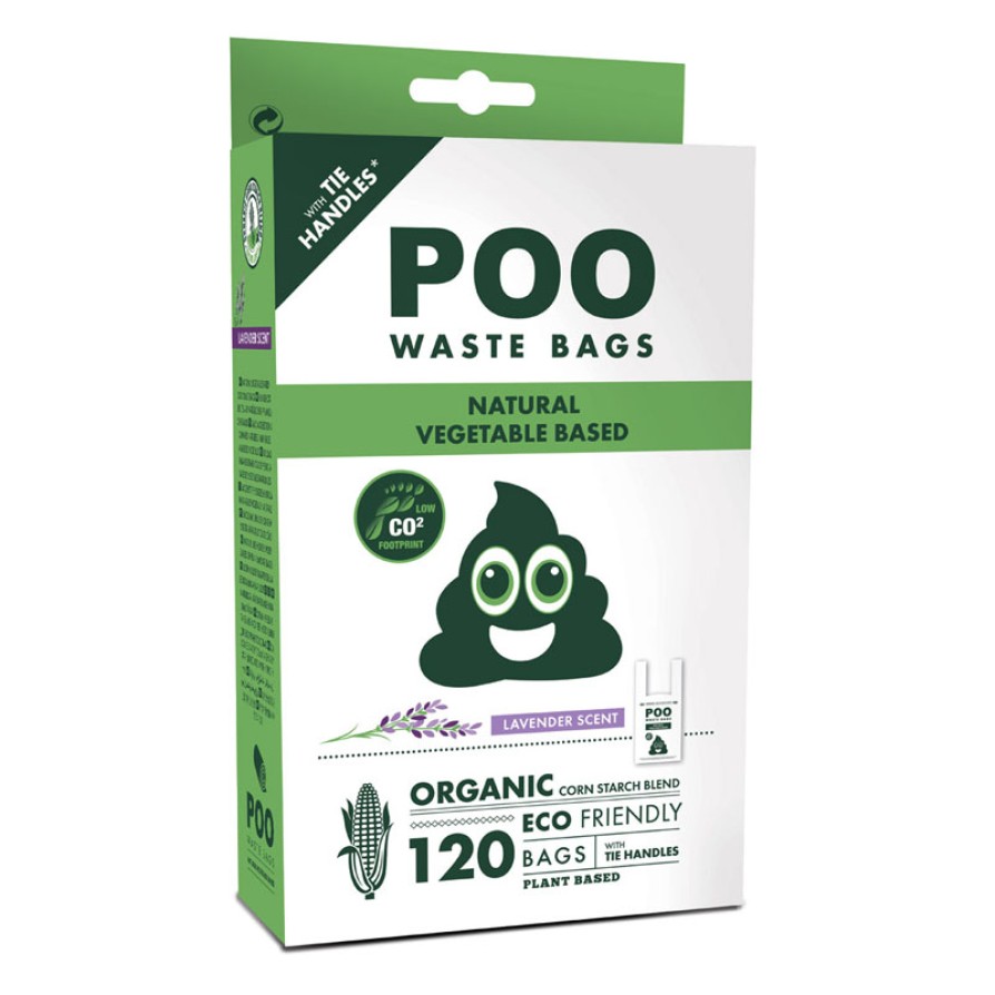MPETS ΣΑΚΟΥΛΕΣ ΥΓΙΕΙΝΗΣ Poo Easy Tie handles Lavender Scented (120 bags) M-PETS