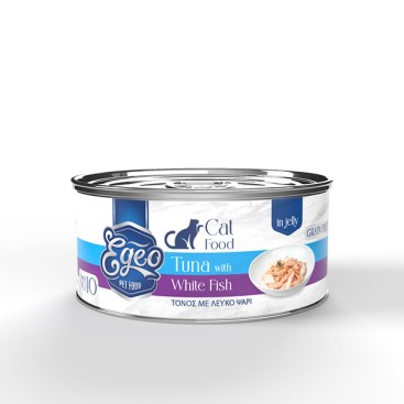 EGEO CAT ADULT ΤΟΝΟΣ ΜΕ ΛΕΥΚΟ ΨΑΡΙ ΣΕ ΖΕΛΕ 85gr