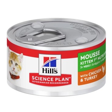 HILL'S SP FELINE Kitten&Mother Κοτόπουλο & Γαλοπούλα Mousse 85gr