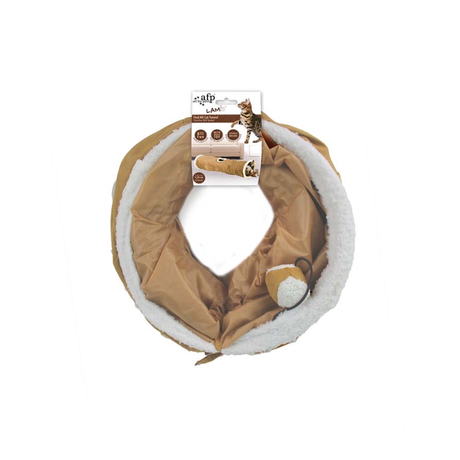 AFP Τούνελ Γάτας Find Me 120cm Γκρί Μπέζ AFP