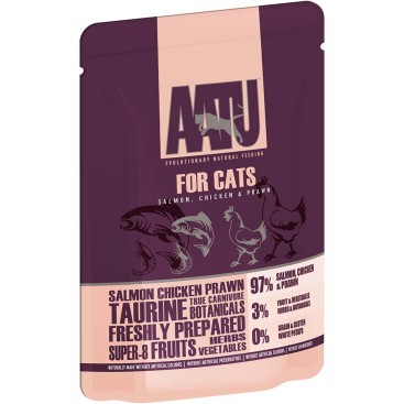 AATU CAT POUCH SALMON & CHICKEN & PRAWN 85gr