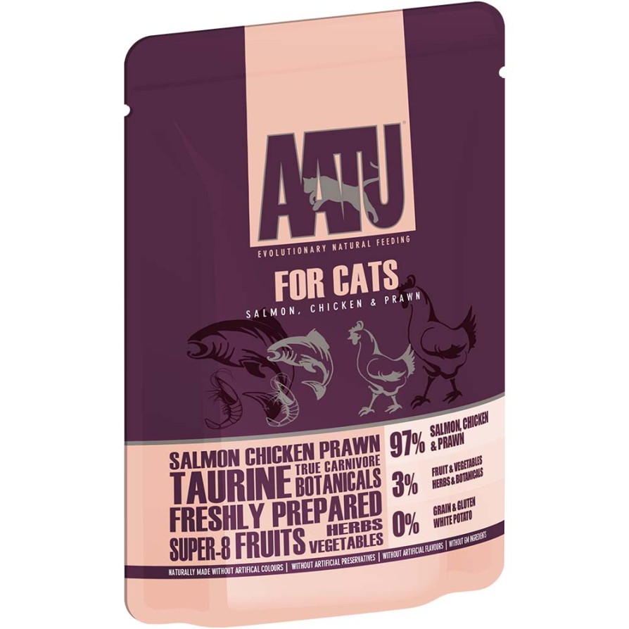 AATU CAT POUCH SALMON & CHICKEN & PRAWN 85gr 