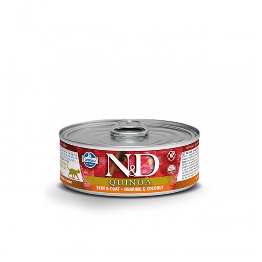 ND CAT QUINOA WET SKIN & COAT HERRING 80GR FARMINA
