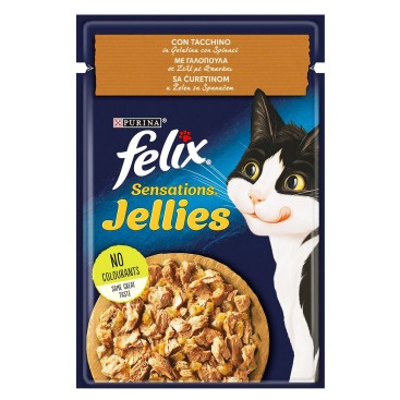 FELIX SENSATIONS σε Ζελέ με Γαλοπούλα & Σπανάκι 85gr