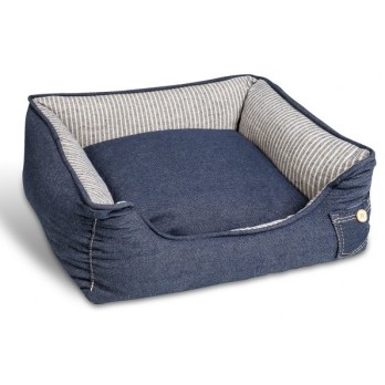 GLEE ΚΡΕΒΑΤΙ ΠΑΡΑΛΛΗΛΟΓΡΑΜΜΟ JEAN ΜΠΛΕ 70x60x14cm *προς Κ*