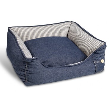 GLEE ΚΡΕΒΑΤΙ ΠΑΡΑΛΛΗΛΟΓΡΑΜΜΟ JEAN ΜΠΛΕ 70x60x14cm *προς Κ*