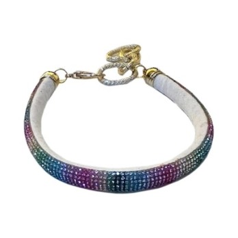 WOOF Περιδέραιο Στρογγυλό με Strass ΠΟΛΥΧΡΩΜΟ 30-35cm