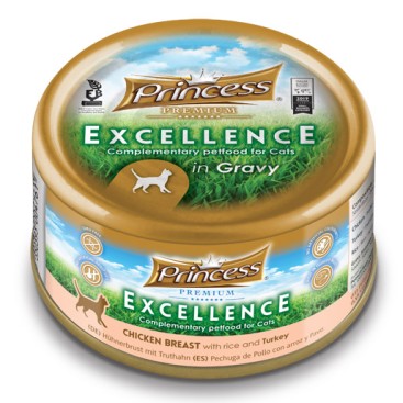 PRINCESS EXCELLENCE με Στήθος Κοτόπουλο, Ρύζι & Γαλοπούλα 70gr