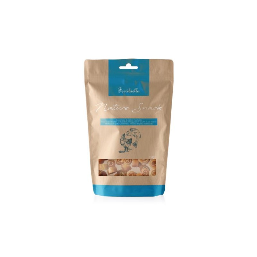 ΛΙΧΟΥΔΙΑ CHICKEN+CODFISH BITES 80G FERRIBIELLA