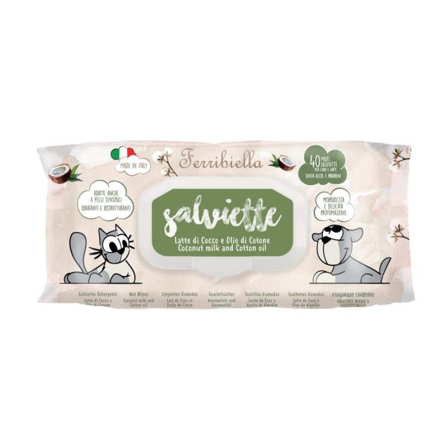 DIS.WET WIPES COCONUT-COTTON FERRIBIELLA