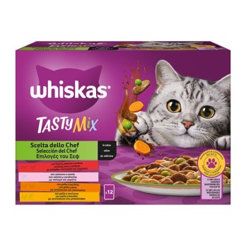 WHISKAS TASTY MIX Επιλογές του Σεφ σε Σάλτσα (12x85GR) (Πολυσυσκευασία)