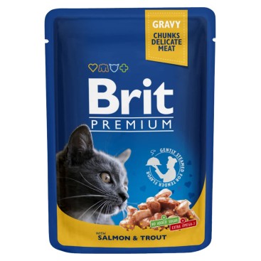 BRIT PREMIUM CAT σε Σάλτσα με Σολομό & Πέστροφα 100GR