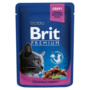 BRIT PREMIUM CAT σε Σάλτσα με Κοτόπουλο & Γαλοπούλα 100GR