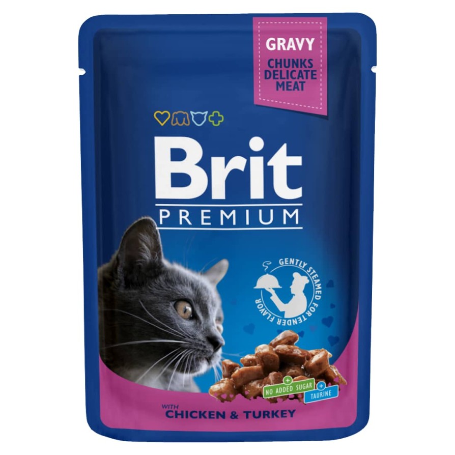 BRIT PREMIUM CAT ΦΑΚΕΛΑΚΙ CHICKEN & TURKEY 100GR BRIT