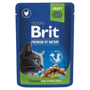BRIT PREMIUM CAT STERILISED σε σάλτσα με Κοτόπουλο 100GR