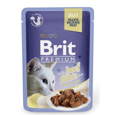 BRIT PREMIUM CAT σε Ζελέ με Φιλέτο Βοδινού 85gr