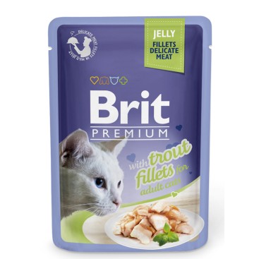 BRIT PREMIUM CAT σε Ζελέ με Φιλέτο Πέστροφας 85gr *προς Κ*