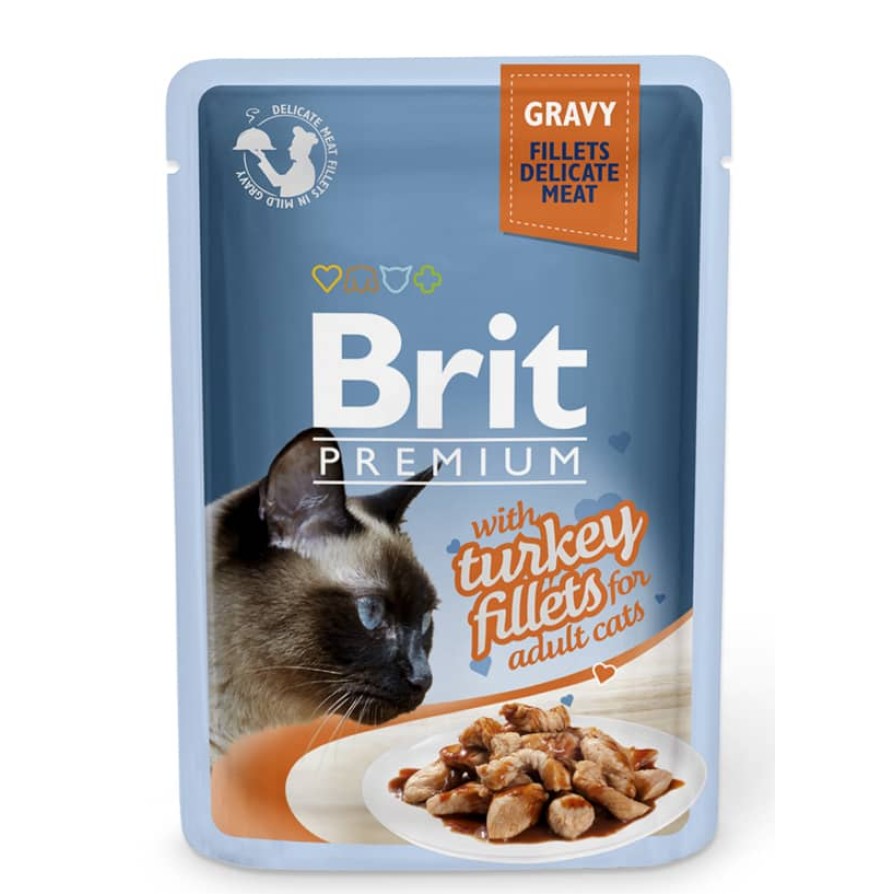 BRIT PREMIUM CAT ΦΑΚΕΛΑΚΙ FIL.GRAVY TURKEY 85GR BRIT