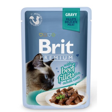 BRIT PREMIUM CAT σε Σάλτσα με Φιλέτο Βοδινου 85gr