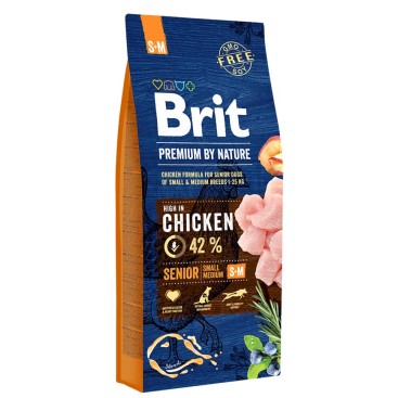 BRIT PREMIUM BY NATURE SENIOR SMALL/MEDIUM 15KG