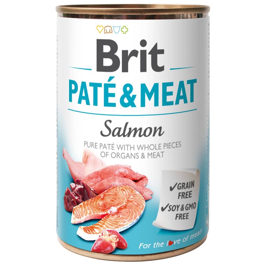 BRIT DOG CANS PATE&MEAT SALMON 800G BRIT