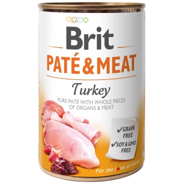 BRIT DOG CANS PATE&MEAT TURKEY 800GR
