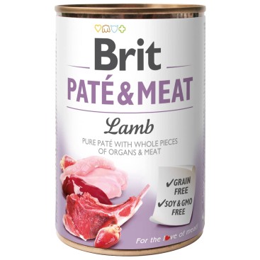BRIT DOG CANS PATE&MEAT LAMB 800GR