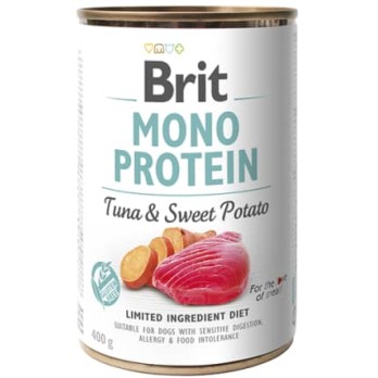 BRIT DOG MONOPROTEIN με ΤΌΝΟ & ΓΛΥΚΟΠΑΤΆΤΑ 400GR