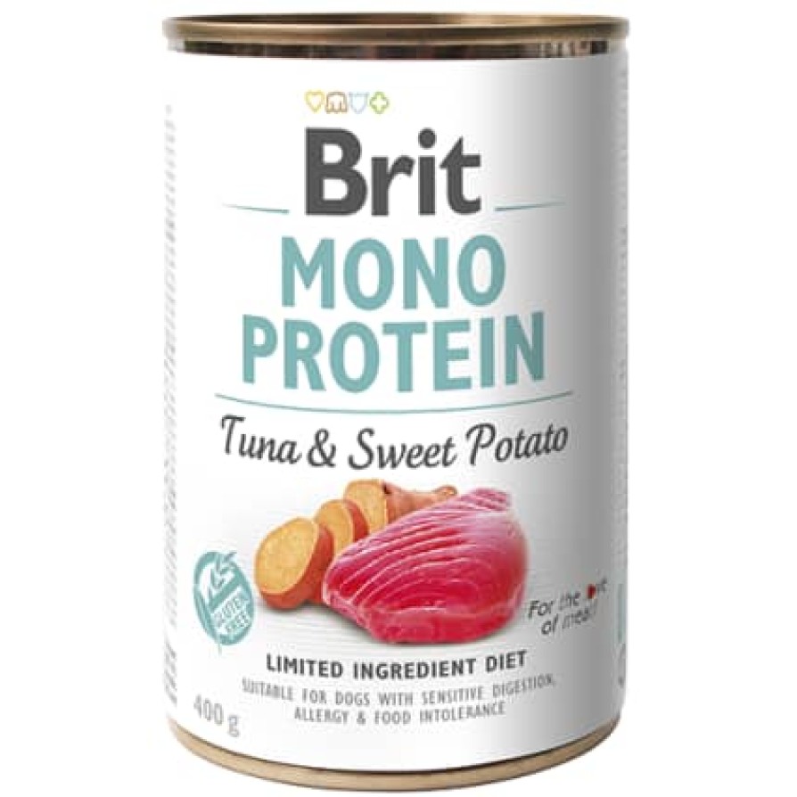 BRIT DOG CANS MONOPR.TUNA&SW.ΡΟΤ.400G BRIT