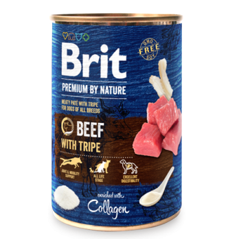 BRIT PREMIUM CANS BEEF WITH TRIPES 400GR