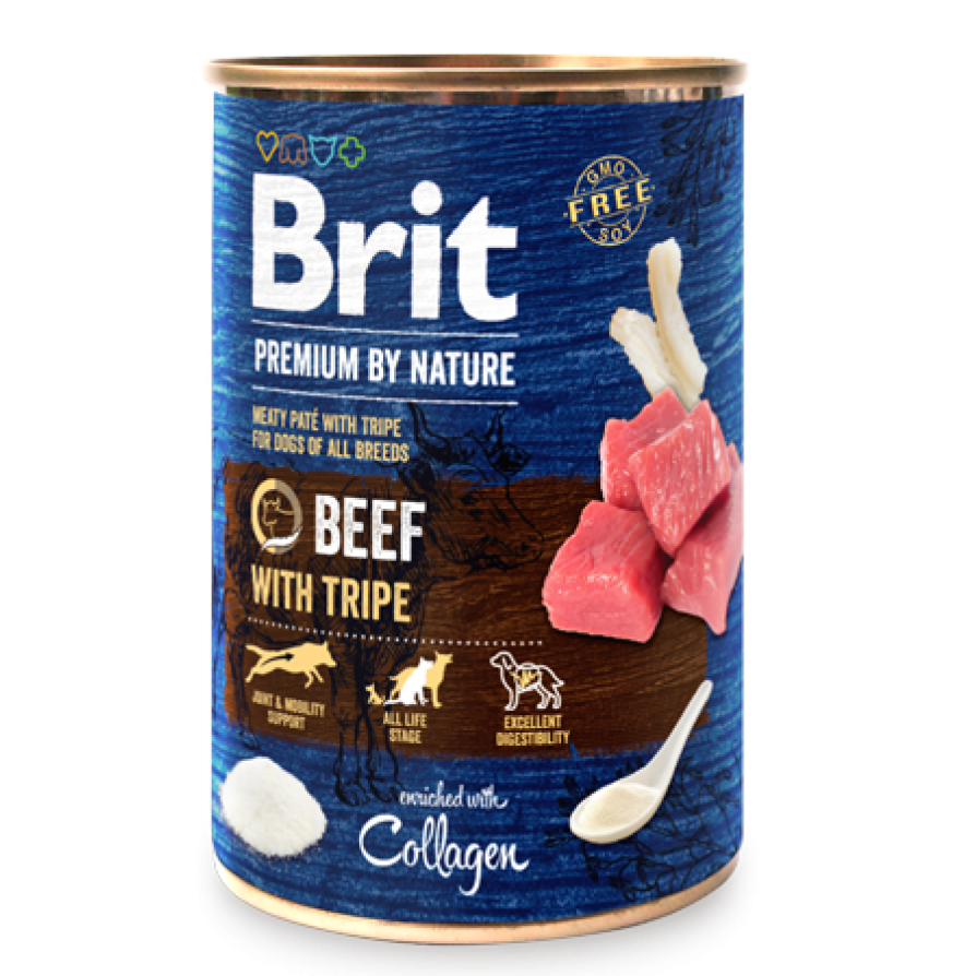 BRIT PREMIUM CANS BEEF WITH TRIPES 400GR BITAMINEΣ-ΣΥΜΠΛΗΡΩΜΑΤΑ ΔΙΑΤΡΟΦΗΣ