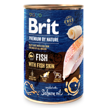 BRIT PREMIUM CANS FISH WITH FISH SKIN 400gr