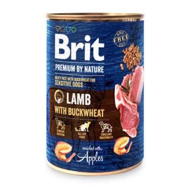 BRIT PREMIUM BY NATURE DOG PATEE ΑΡΝΊ με ΦΑΓΌΠΥΡΟ 800GR