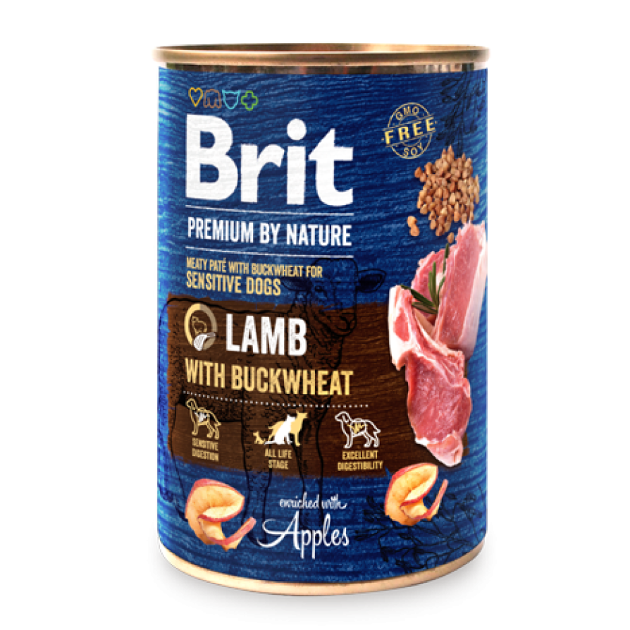 BRIT PREMIUM CANS LAMB WITH BUCKWHEAT 800G BRIT