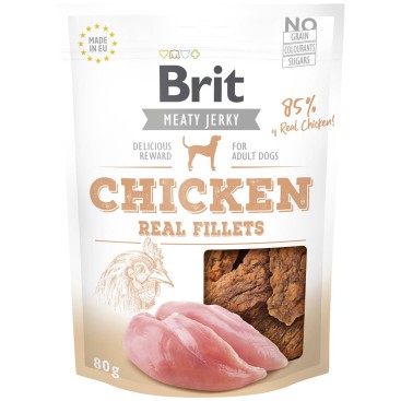 BRIT MEATY JERKY SNACK με ΦΙΛΈΤΟ ΚΟΤΌΠΟΥΛΟΥ 80GR *προς Κ*