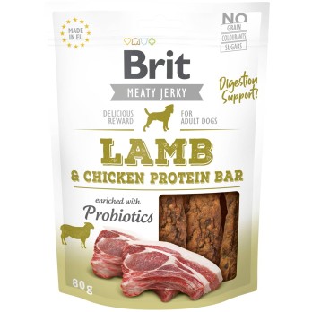 BRIT MEATY JERKY SNACK PROTEIN BAR με Αρνί & Κοτόπουλο 80gr